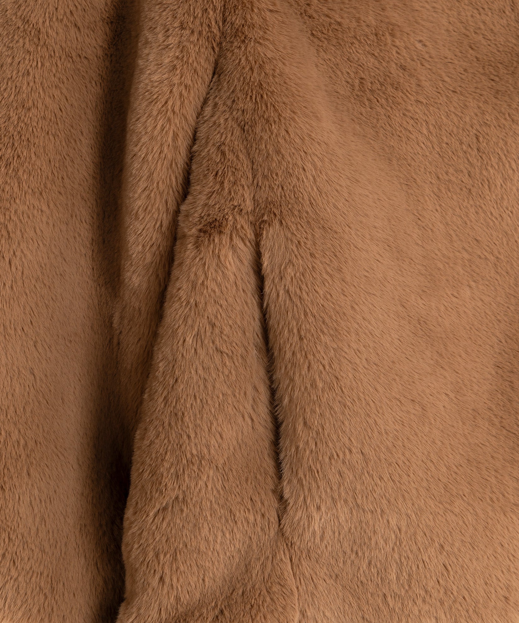 Sheared Mink Faux Fur Jacket in color chai
