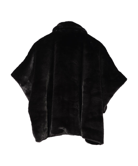 Faux Fur Cape in color black