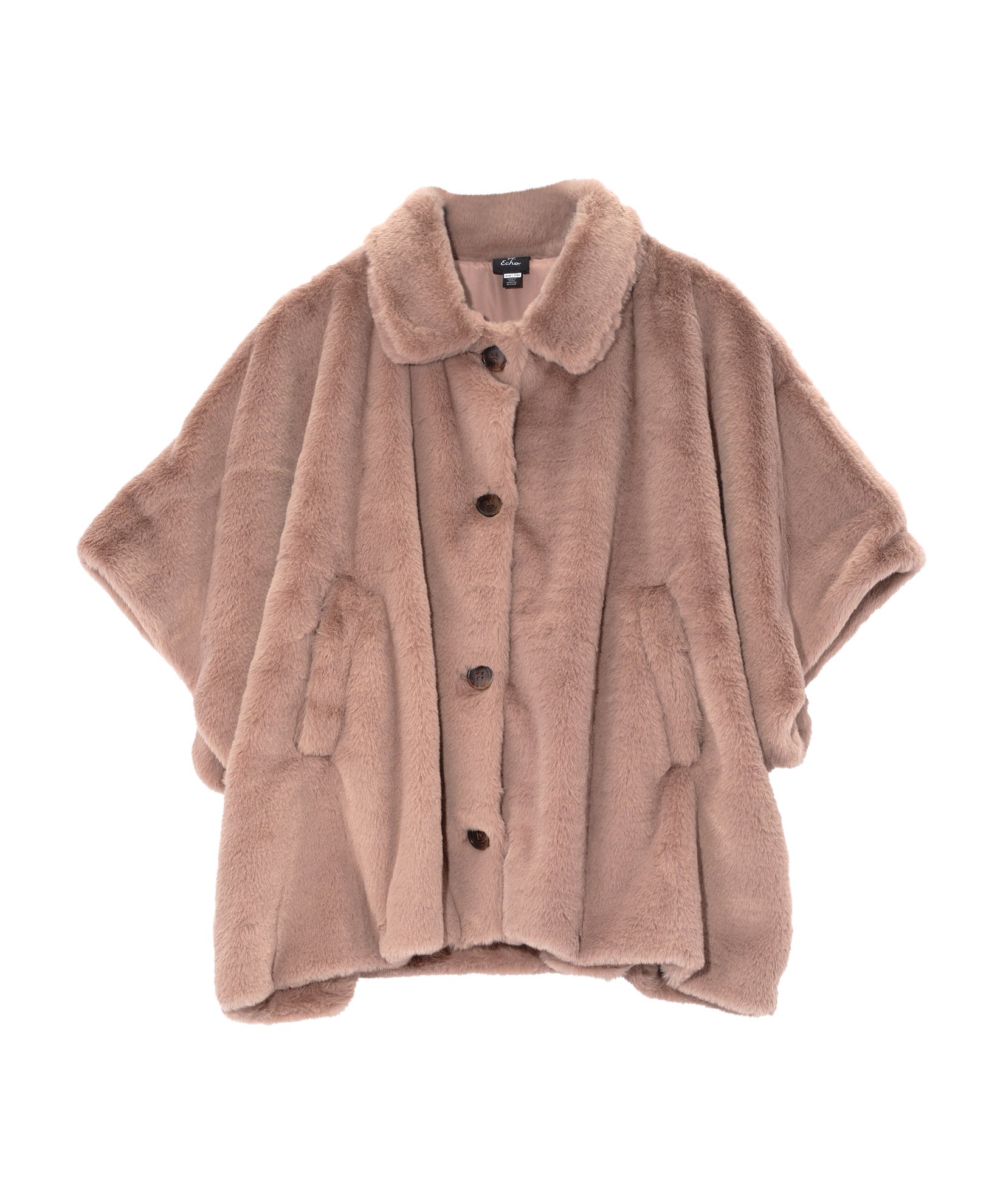 Faux Fur Cape in color cappuccino