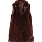 Sheared Mink Longline Vest in color chocolate