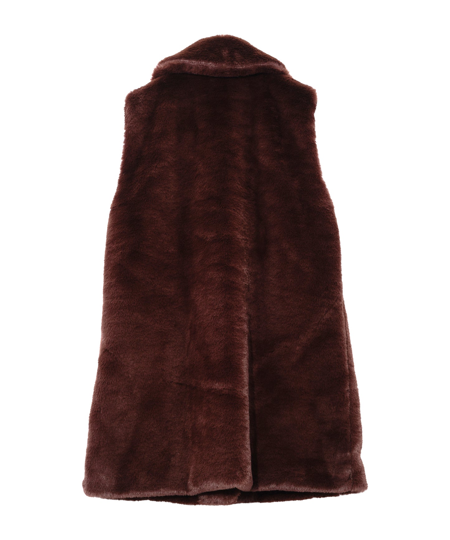 Sheared Mink Longline Vest in color chocolate