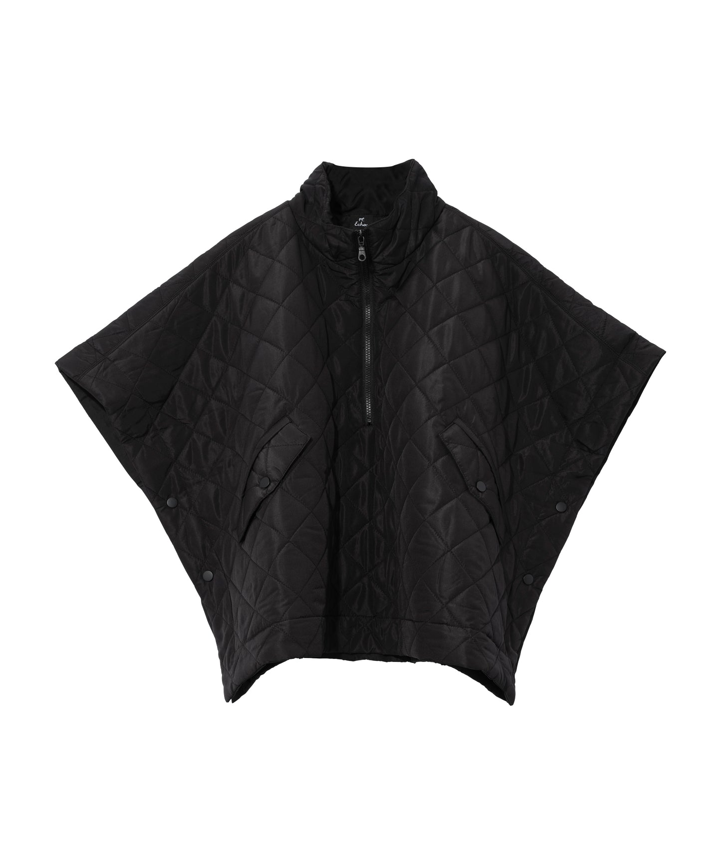 Quilted Poncho in color black