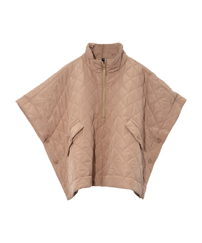 Quilted Poncho in color camel