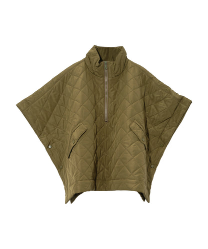 Quilted Poncho in color olive