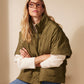 Quilted Poncho in color olive