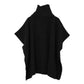 Ribbed Poncho in color black