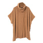 Ribbed Poncho in color Camel Heather