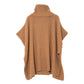 Ribbed Poncho in color Camel Heather