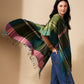 Plaid Ruana in color Olive