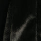 Collarless Fur Jacket With Raglan Sleeves color black