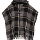 Windowpane Hooded Ruana in color charcoal
