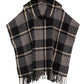 Windowpane Hooded Ruana in color charcoal