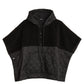 Combo Quilted Hooded Poncho in color black