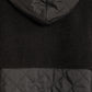 Combo Quilted Hooded Poncho in color black