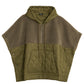 Combo Quilted Hooded Poncho in color olive