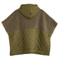 Combo Quilted Hooded Poncho in color olive