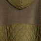 Combo Quilted Hooded Poncho in color olive