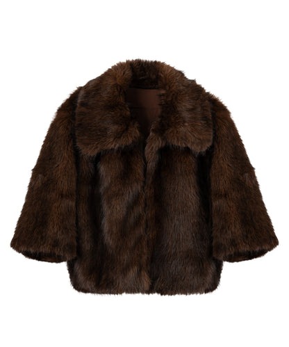 Blair Novelty Faux Fur Jacket in brown