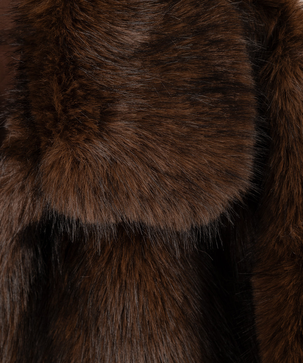 Blair Novelty Faux Fur Jacket in brown