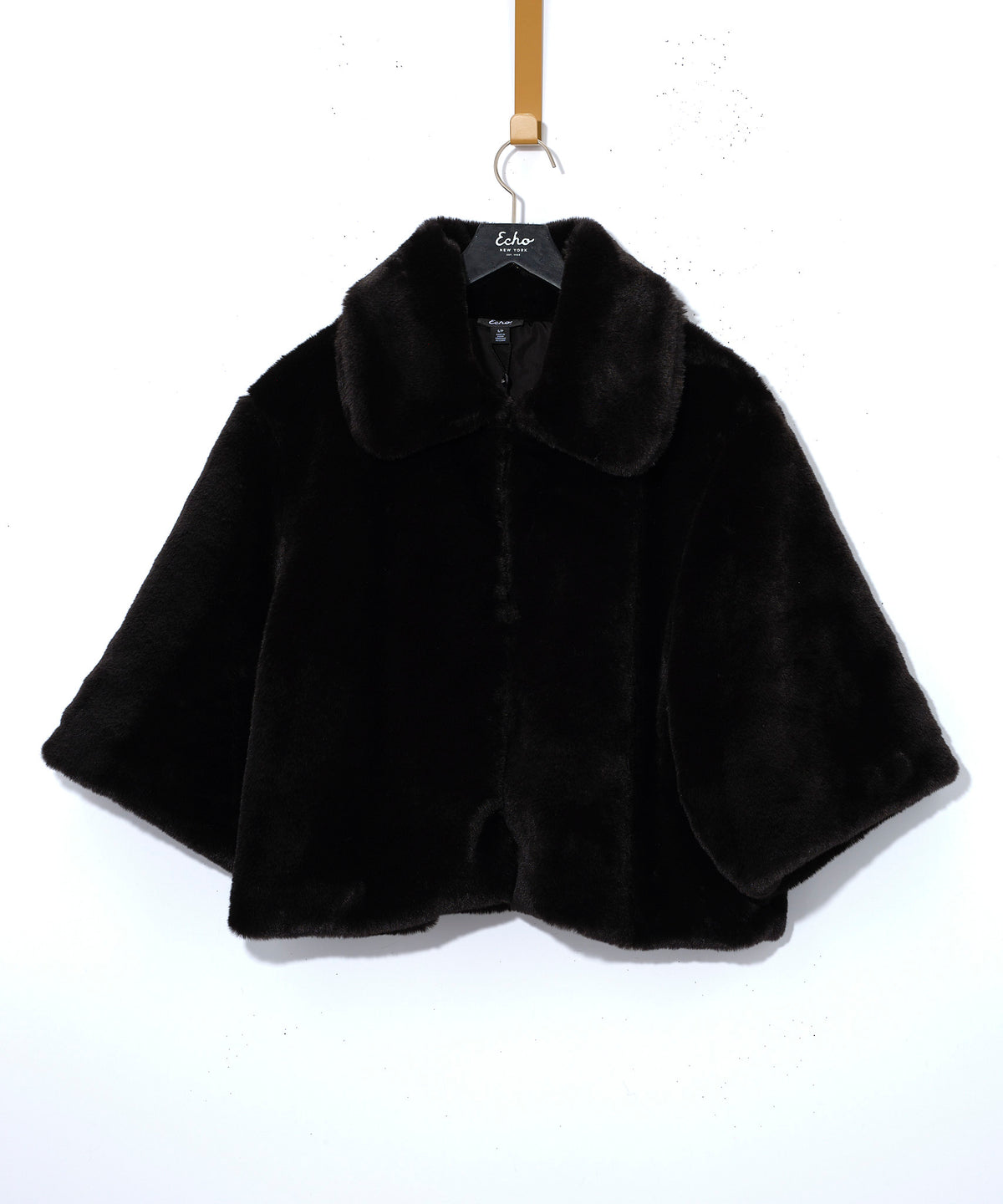 blair sheared mink faux fur jacket in denim black
