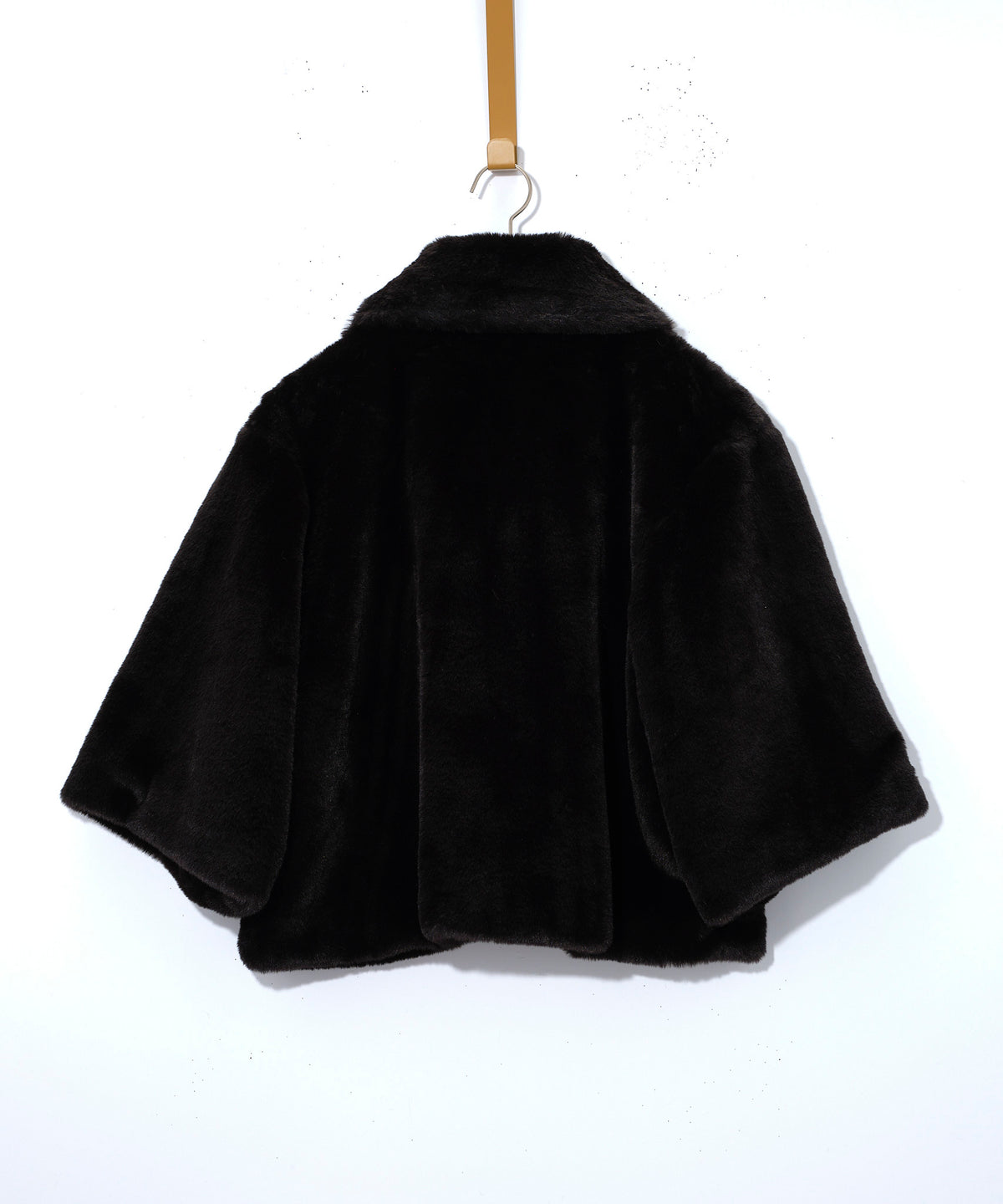 blair sheared mink faux fur jacket in denim black