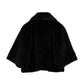 blair sheared mink faux fur jacket in black