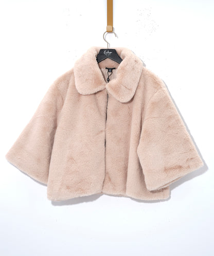 blair sheared mink faux fur jacket in taupe