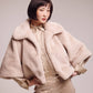 blair sheared mink faux fur jacket in taupe