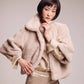 blair sheared mink faux fur jacket in taupe