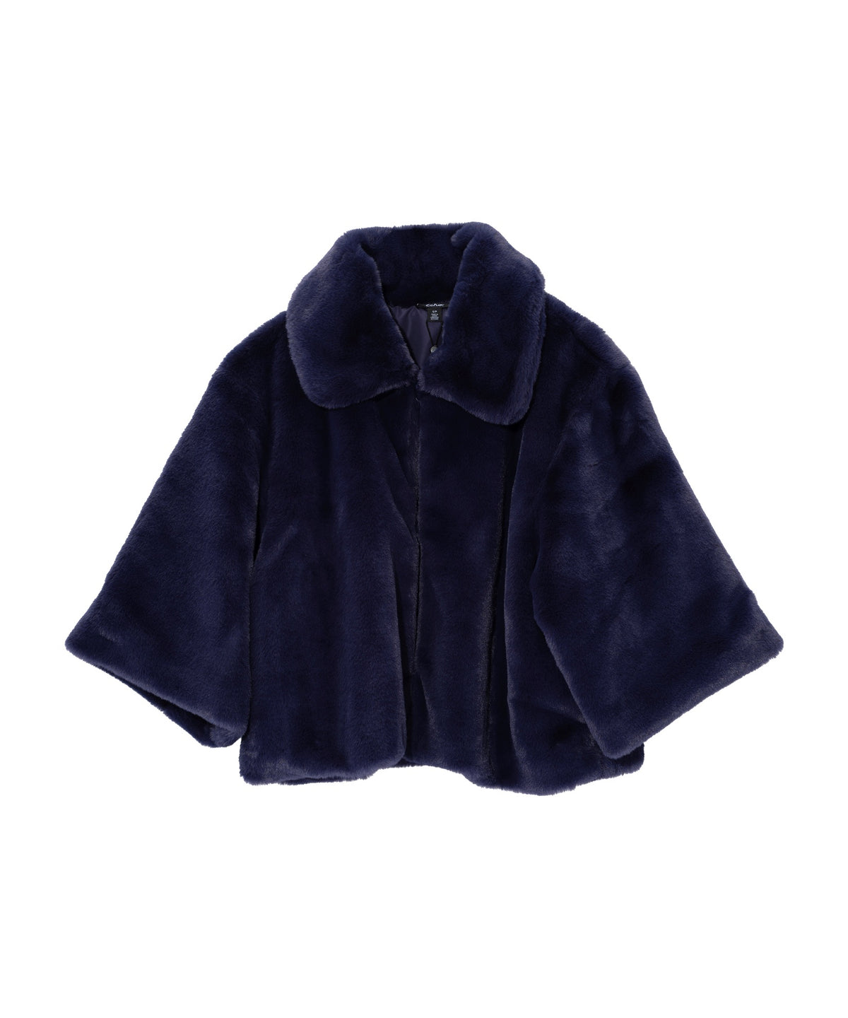 blair sheared mink faux fur jacket in denim blue