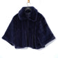 blair sheared mink faux fur jacket in denim blue