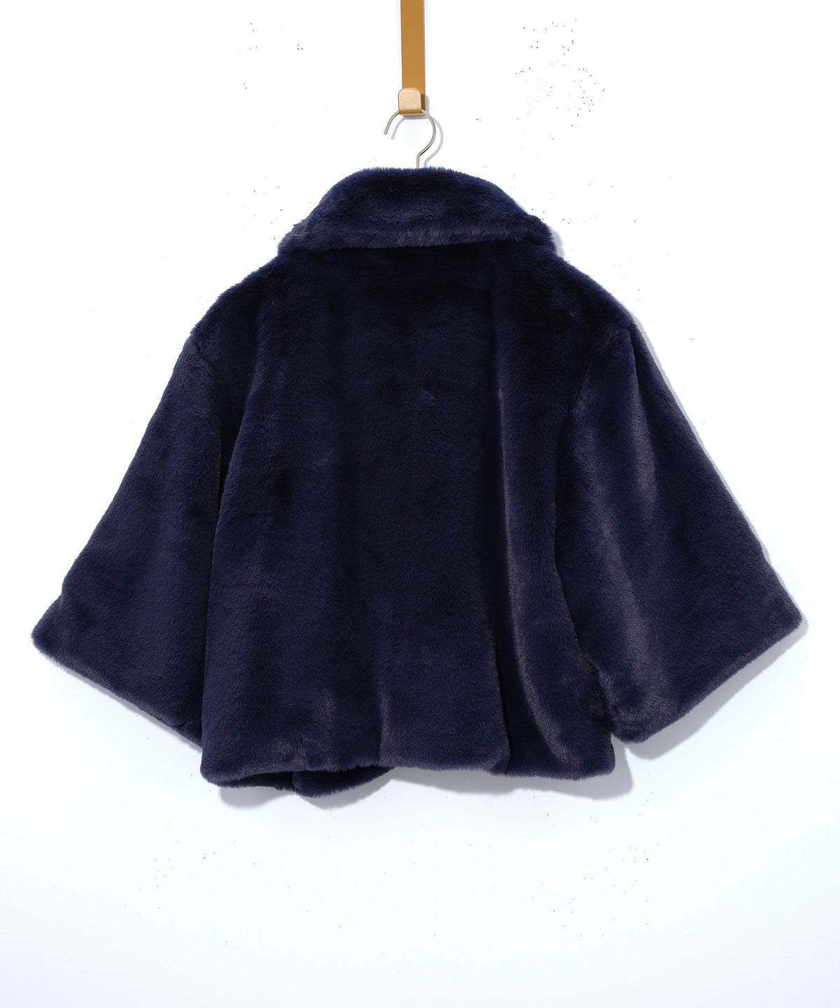 blair sheared mink faux fur jacket in denim blue