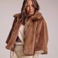 blair sheared mink faux fur jacket in chai