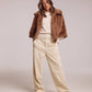 blair sheared mink faux fur jacket in chai