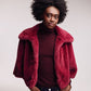 blair sheared mink faux fur jacket in denim winetasting