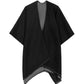 Double-faced ruana in black