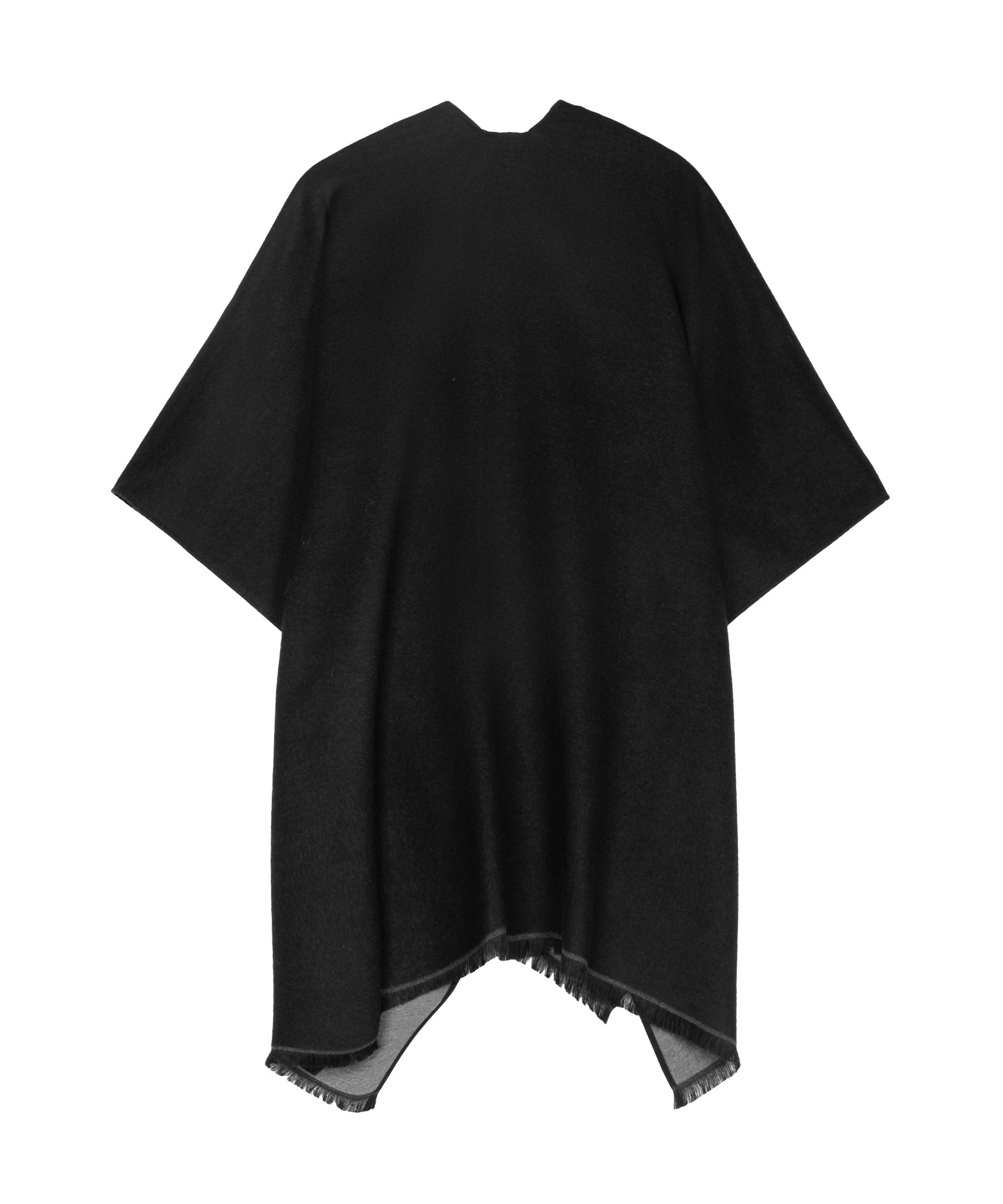 Double-faced ruana in black