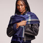 Plaid Ruana in Navy