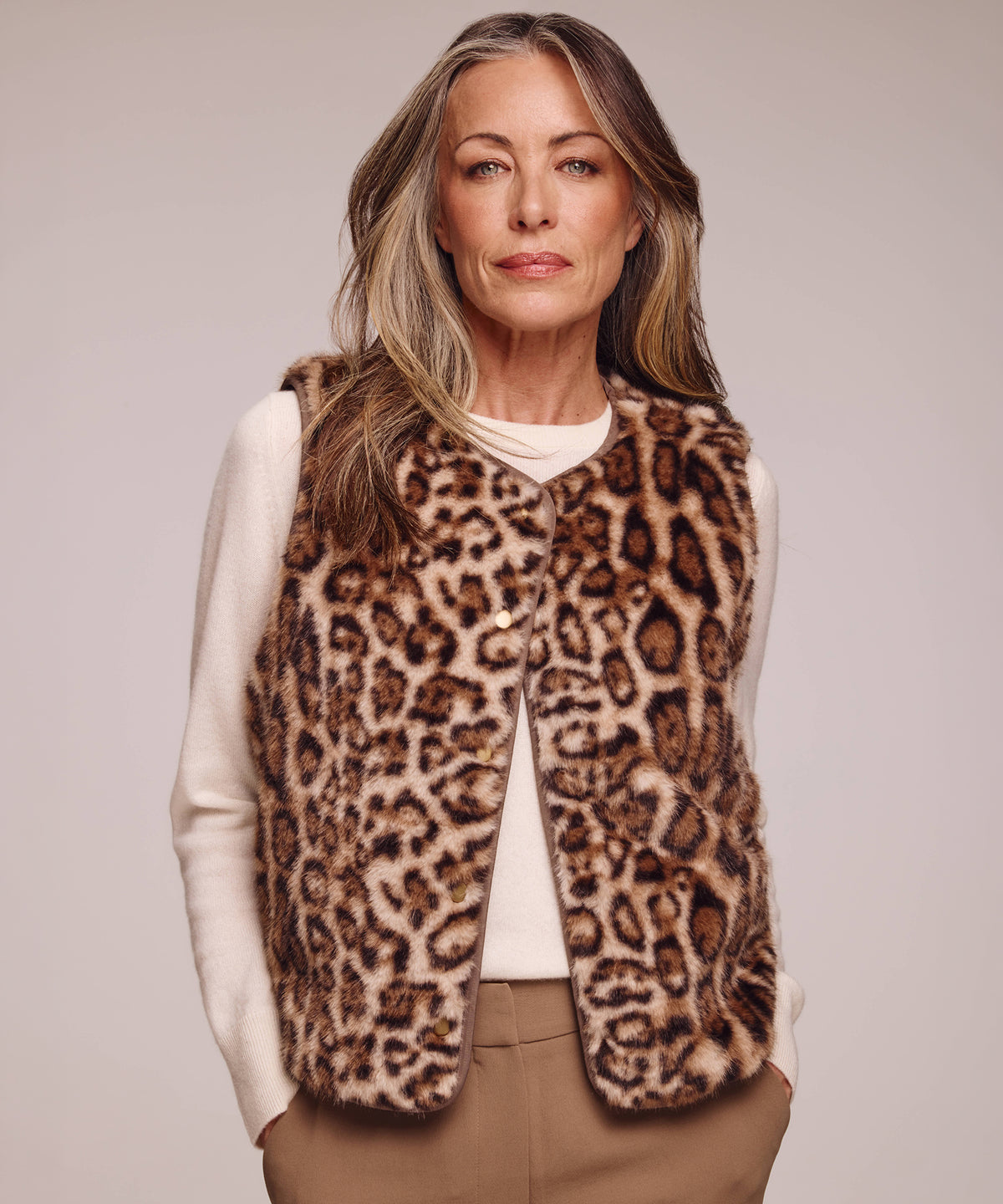 Animal Hillside Vest in Chai