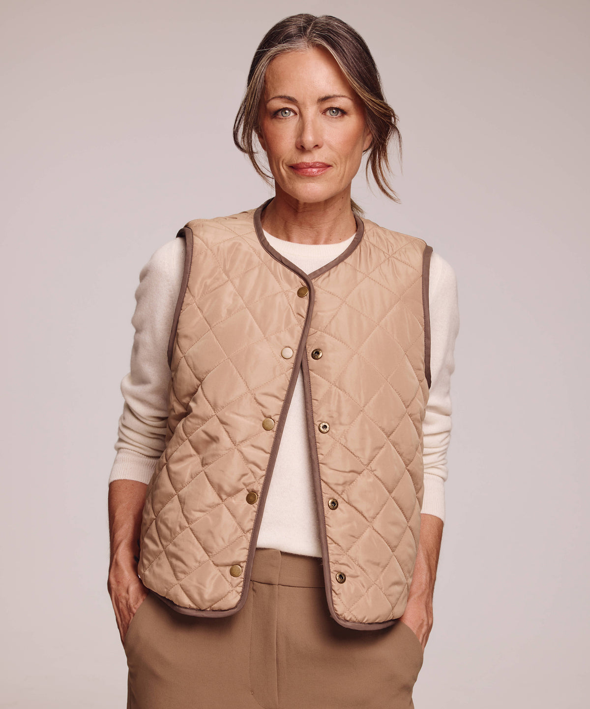 Animal Hillside Vest in Chai