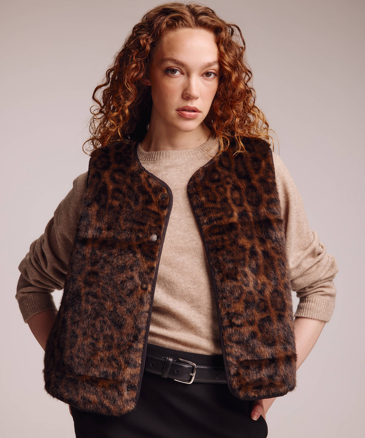 Animal Hillside Vest in Deep Olive