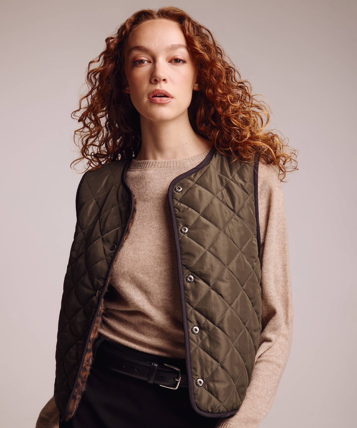 Animal Hillside Vest in Deep Olive
