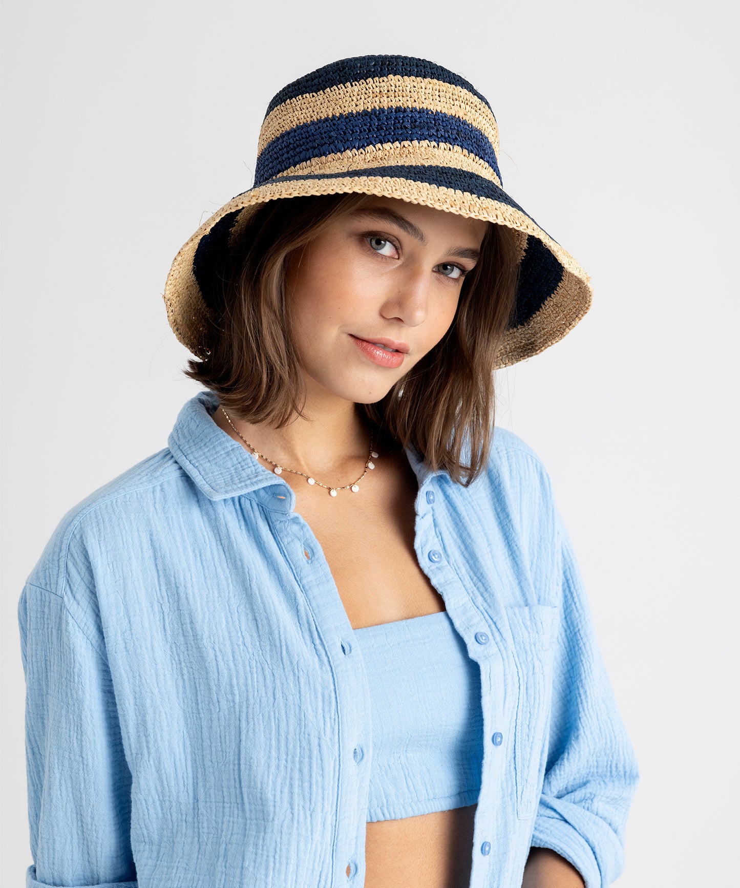 Echo Raffia Packable Bucket Hat In Natural – Sandpipers