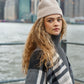 Basic Cardigan Stitch Beanie in color pebble