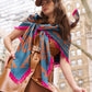 Park Paisley Oversized Silk Square Scarf in color fired brick