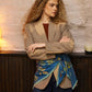 Park Visitors Oversized Square Scarf in color navy