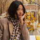 Checks Checks Silk Oblong Scarf in color black