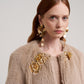 Collarless Fur Jacket With Raglan Sleeves color camel