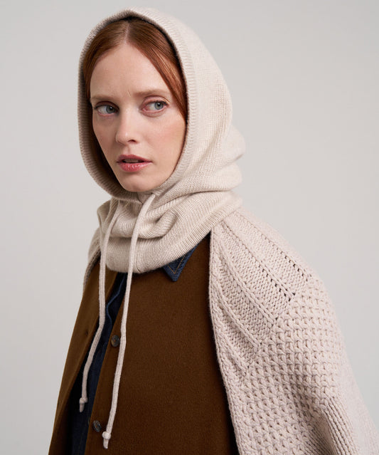 Drapey Balaclava in color cream