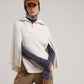 Texture Knit Poncho in color vanilla